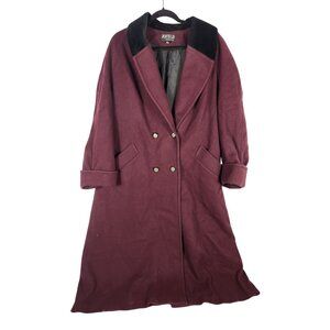 Vintage Jofeld Womens Plus Reffer Coat Purple Velvet Collar Old Money 20W